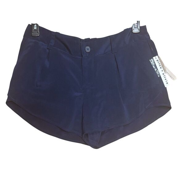 Alice + Olivia Silk Short in Navy NWT Size 8 - Picture 1 of 6